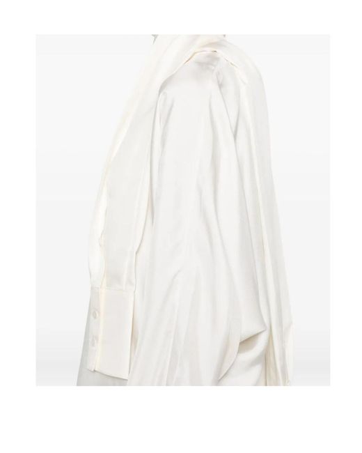 Rohe White Silk Scarf Blouse