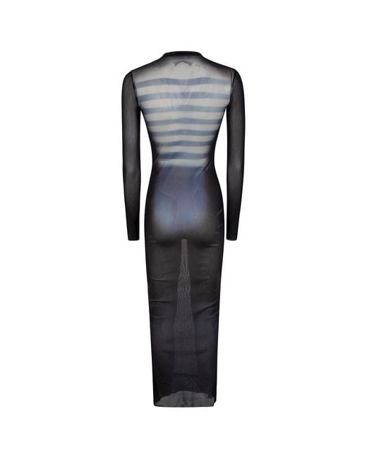 Jean Paul Gaultier Blue Printed Tulle Dress