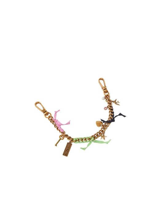 Pinko Metallic Chain-Link Embellished Ribbon Keyring