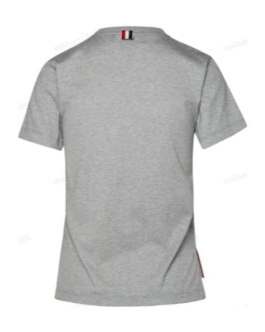Thom Browne Gray Logo Patch Crewneck T-Shirt
