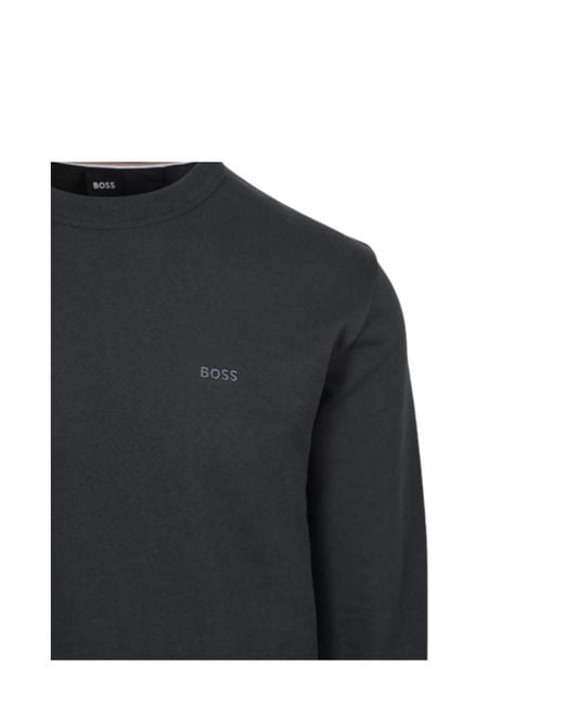 Boss Black Crew Neck Long-Sleeved Sweatshirt for men