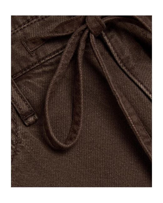 Rag & Bone Brown Drawstring Wide-Leg Jeans