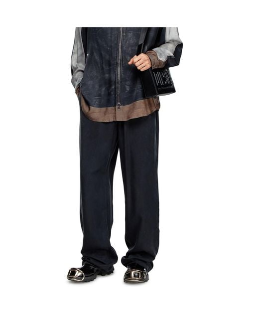 DIESEL Black P-Dreyer-C Faded Twill Drawstring Pants for men