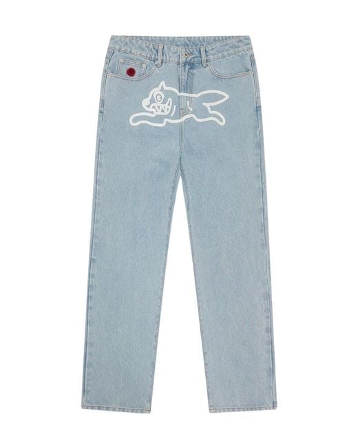 ICECREAM Blue Run Dog Straight Leg Jeans for men