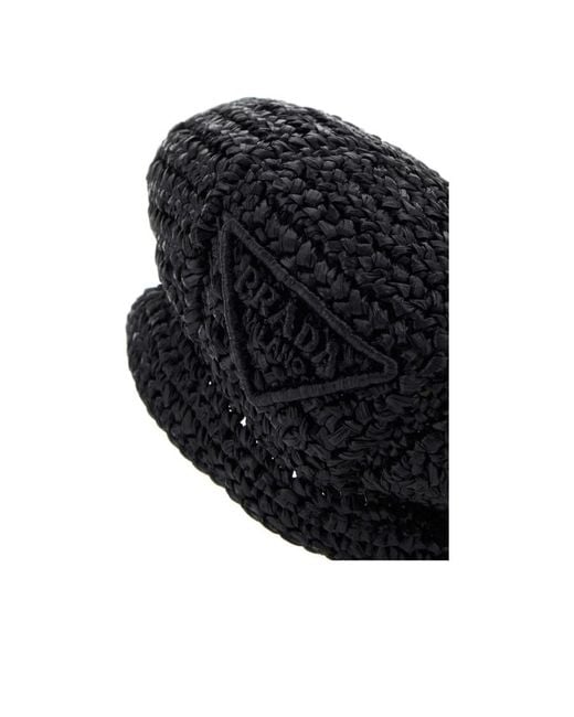 Prada Black Woven Beret