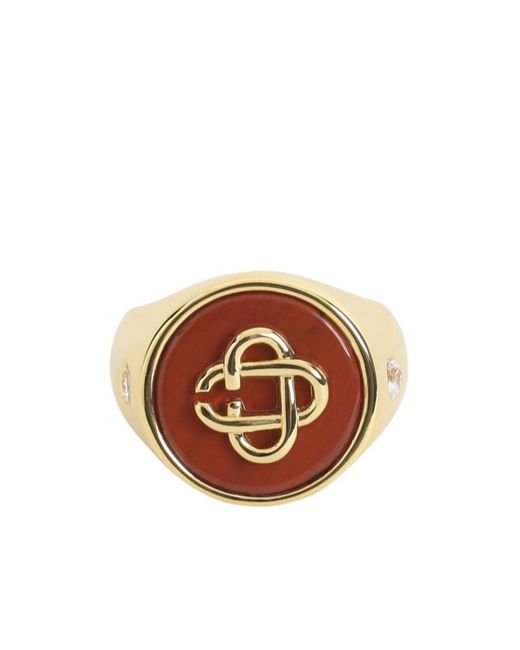 Casablanca Brown Stone Signet Ring for men