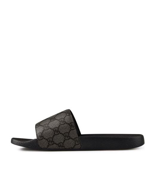 Gucci Black Logo Slippers for men