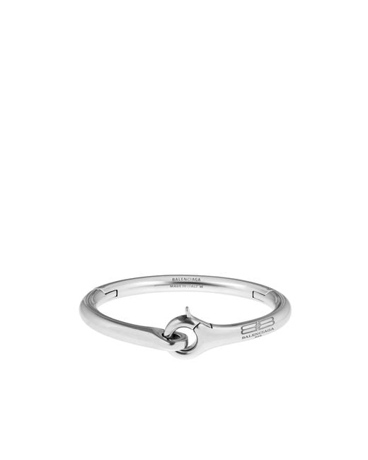 Balenciaga White Logo Engraved Bracelet for men