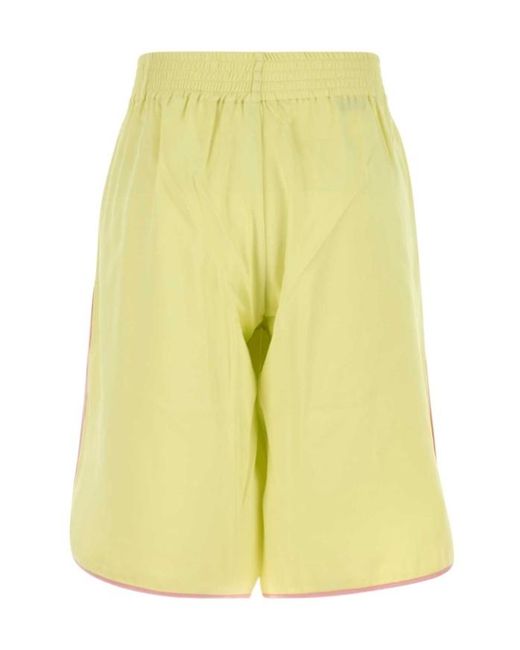 Dries Van Noten Yellow Elastic Waist Shorts