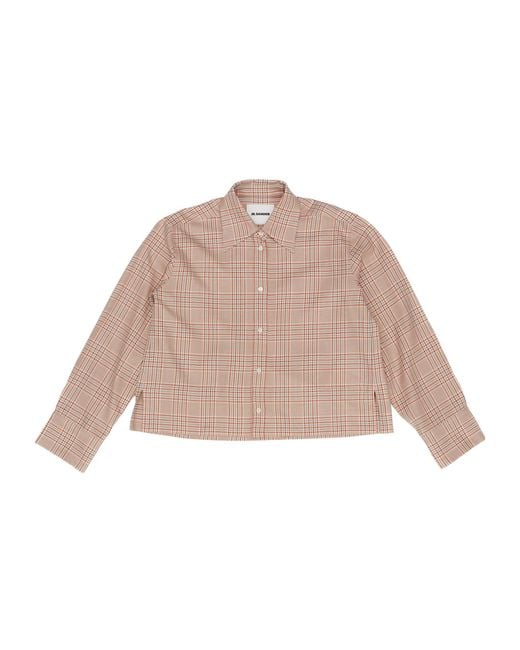Jil Sander Natural Checked-Pattern Button-Down Shirt