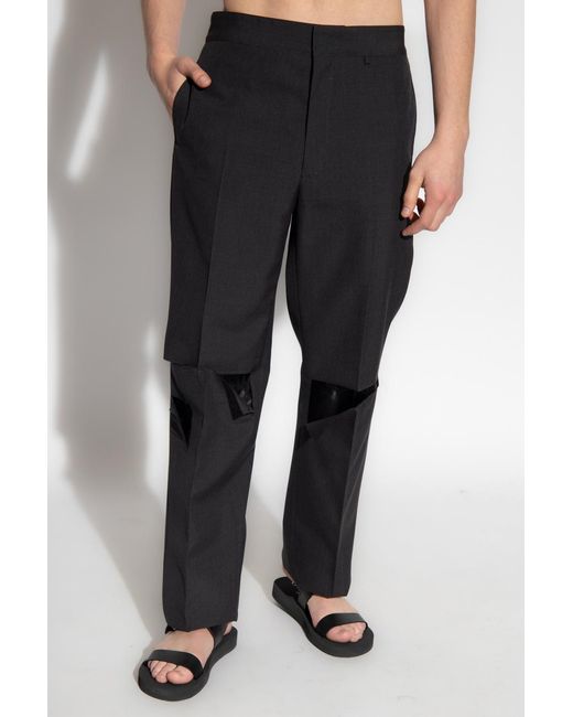 Givenchy Black Worn Effect Straight-Leg Trousers for men