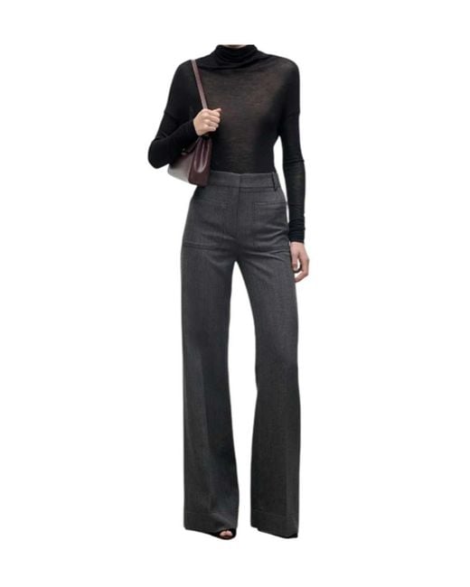 Victoria Beckham Black Alina Trouser Ash Melange