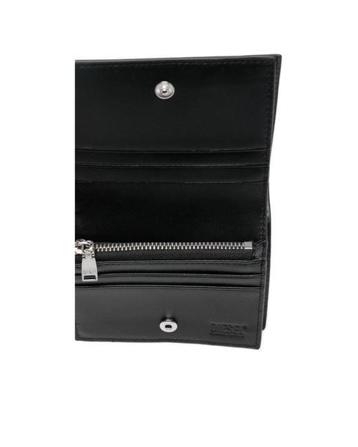 DIESEL Black D Plaque Bi-Fold Wallet