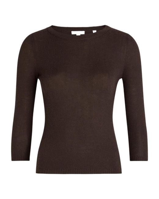 Vince Brown Striped Long-Sleeve Top