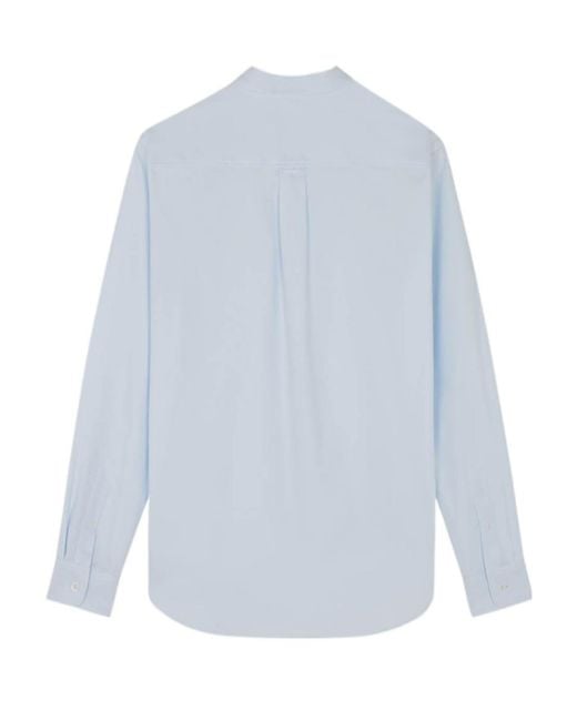 Maison Kitsuné White Fox-Patch Long-Sleeve Shirt for men