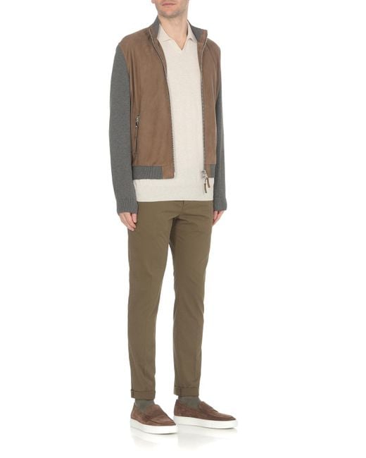 Dondup Green Mid-Rise Straight Leg Trousers for men