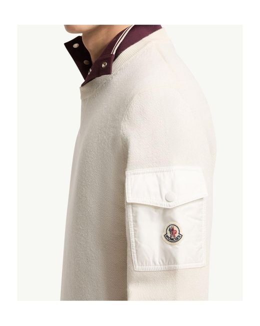 Moncler White Wool Sweater for men