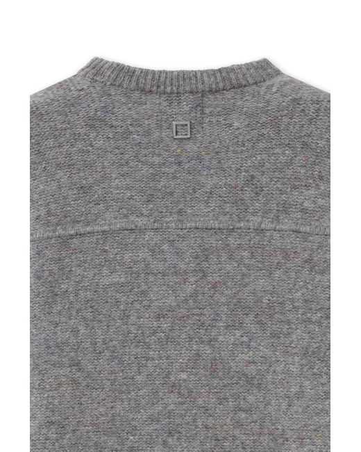 Wooyoungmi Gray Mélange-Effect Knitted Sweater for men