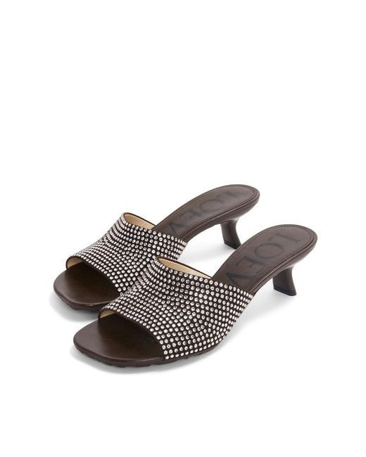Loewe White Petal Embellished Slip-On Mules