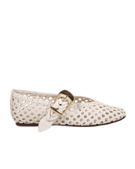Zimmermann Natural Woven Ballet Flats