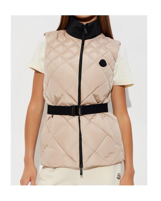 Moncler Natural Zip-Up Quilted Vest