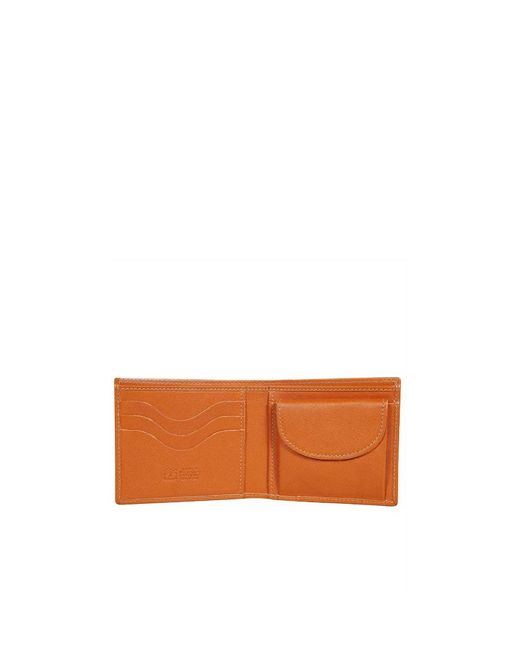 Il Bisonte Orange Logo Double Fold Wallet for men