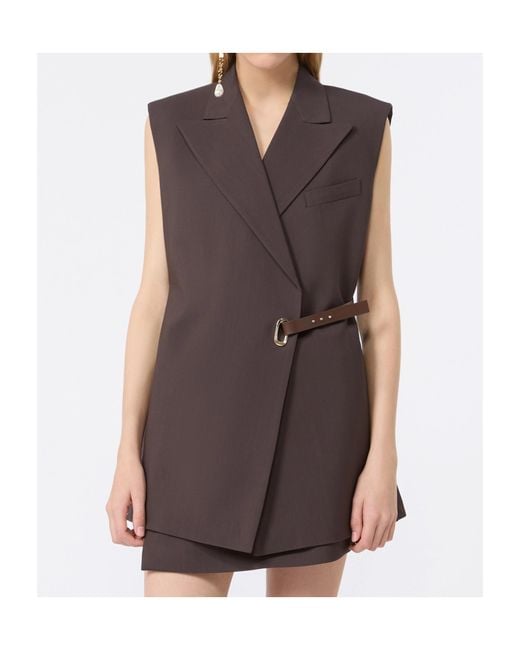 Sportmax Brown Spxgettone Spxgettone Sleeveless Blazer
