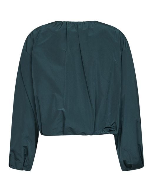 Weekend by Maxmara Green Butterfly Cropped Zip-Up Jacket