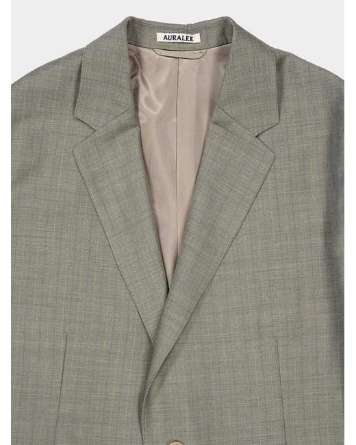Auralee Gray Striped Suit Jacket