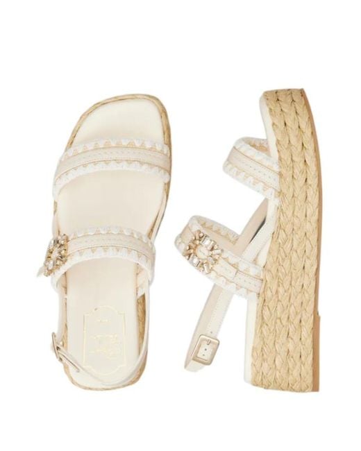 Roger Vivier White Wedge Crystal-Buckle Heeled Sandals