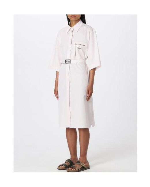Fendi White Oversized Shirt Dress