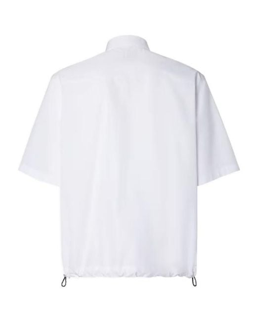 Fendi White Drawstring Hem Poplin Shirt for men