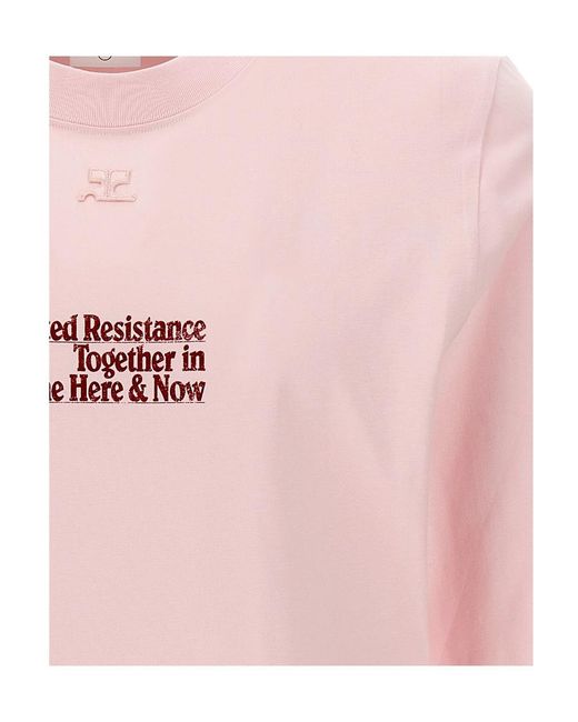 Courreges Pink Logo-Appliqué Jersey Sweatshirt for men