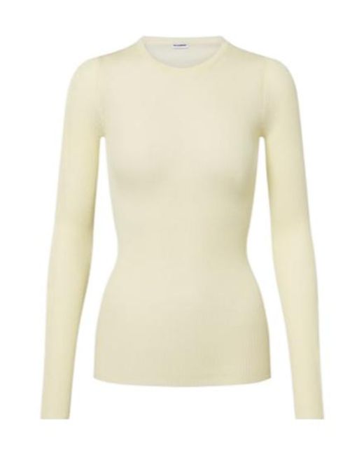 Jil Sander Natural Ribbed-Knit Wool Sweater