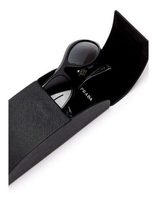 Prada Black Oval-Frame Sunglasses