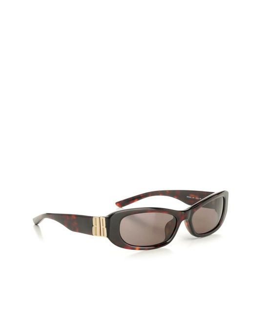 Balenciaga White Eyewear Cosmo Rectangle Bb Sunglasses