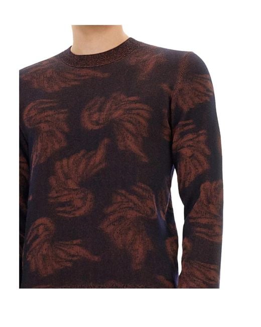 Dries Van Noten Black Jacquard Crewneck Jumper for men