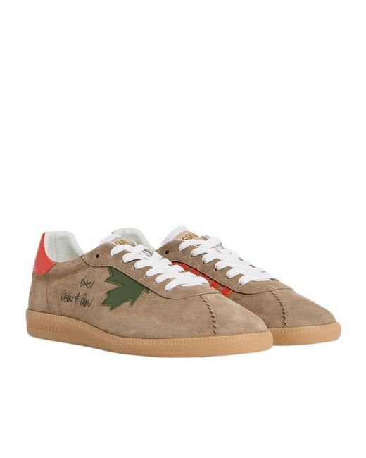 DSquared² Brown Rebel Lace-Up Sneakers for men