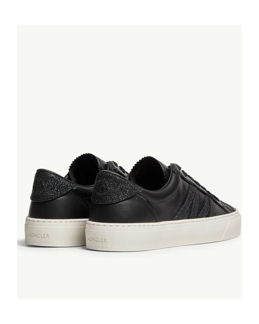Moncler Brown Monaco2 Leather Glitter Trainers