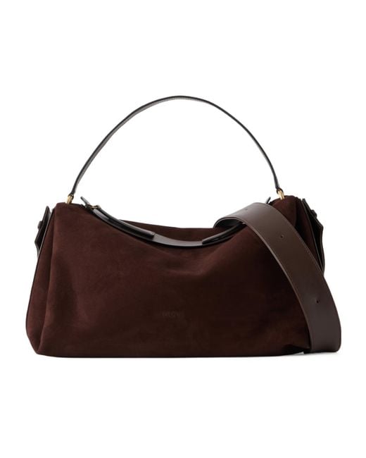 Neous Darkbrown Suede Largecapacity Shoulder Bag