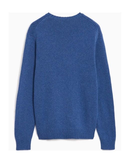 Polo Ralph Lauren Blue Logo Intarsia Sweater for men