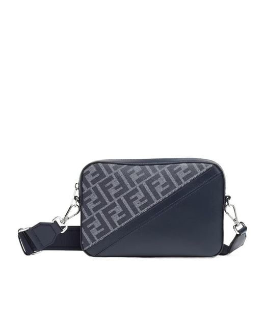 Fendi Diagonal Camera Bag in Blue for Men | Lyst