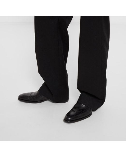 Gucci Black Lasered Gg Lace-Up Shoes for men