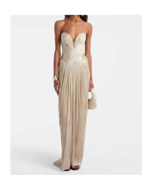 Maria Lucia Hohan Natural Noor Silk Tulle Corset Gown