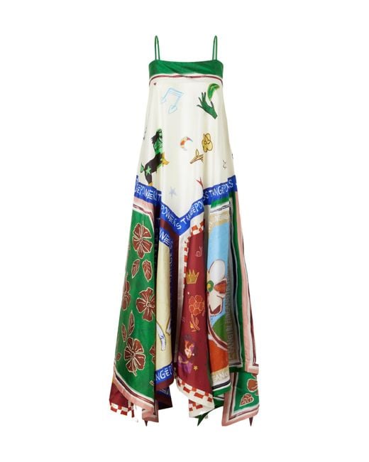 ALÉMAIS White Silk-Twill Midi Dress