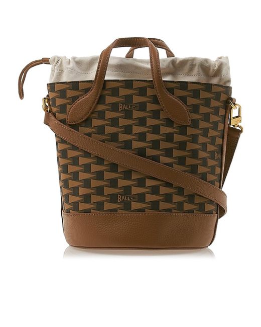 Bally Brown Logo Shoulder Bag