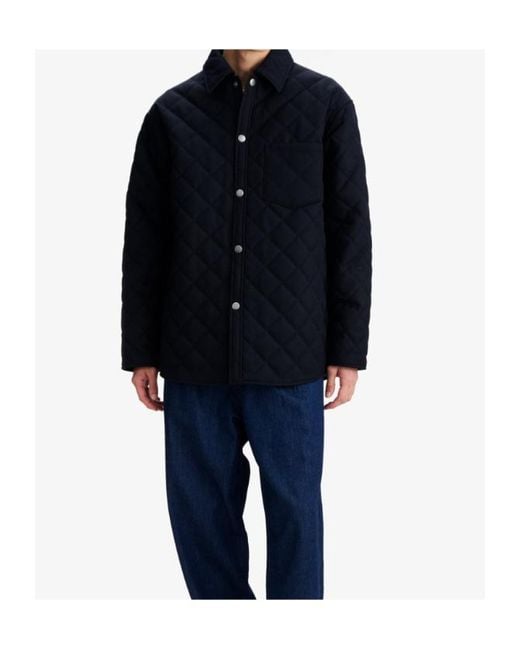 A.P.C. Blue Georges Quilted Wool Jacket
