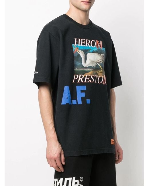Heron Preston Black Logo Print Short-Sleeved T-Shirt for men