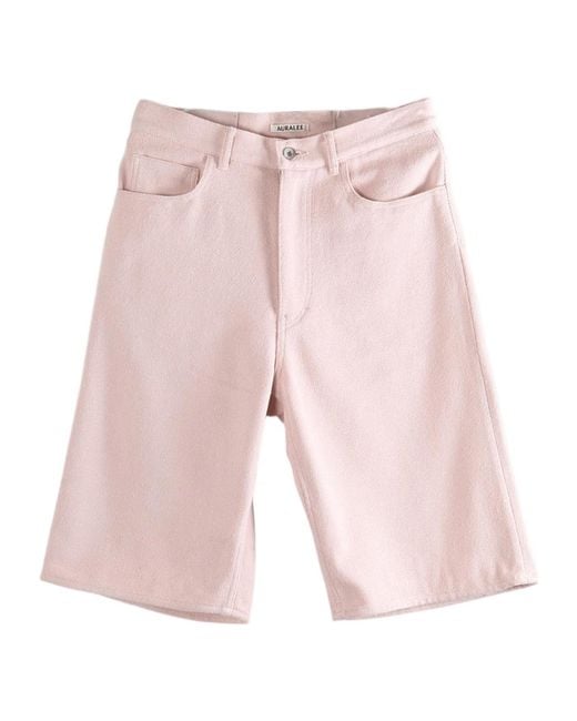 Auralee Pink Belt Loop Shorts for men
