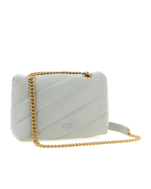 Pinko Gray Love Baby Puff Quilted Crossbody Bag